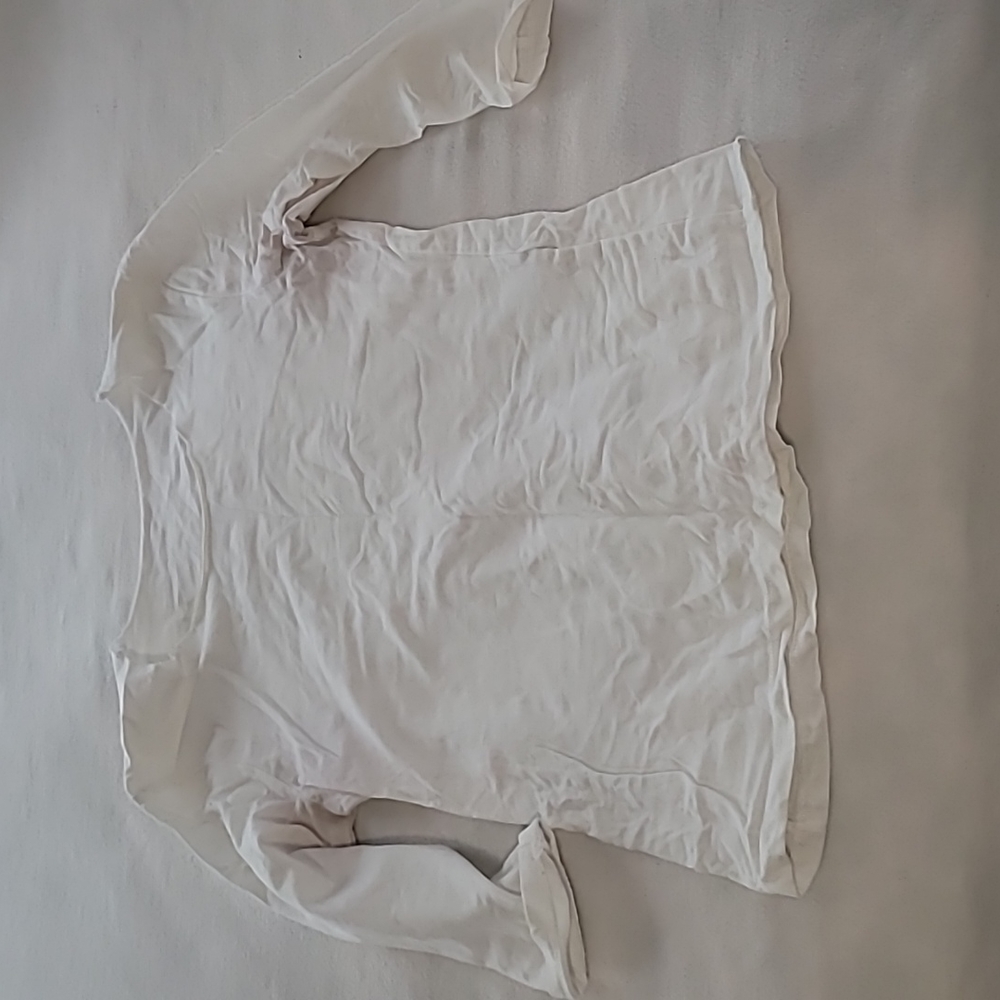 White, Mid-Sleeve Tee Undershirt